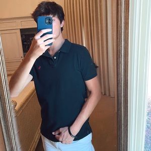 BLACK RALPH LAUREN POLO COLLAR SHIRT